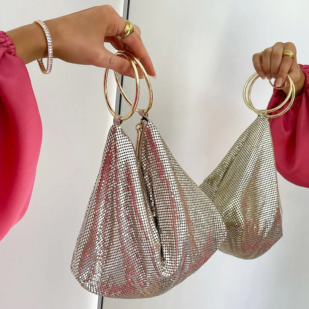 Shar Mesh Convertible Bag - Gold