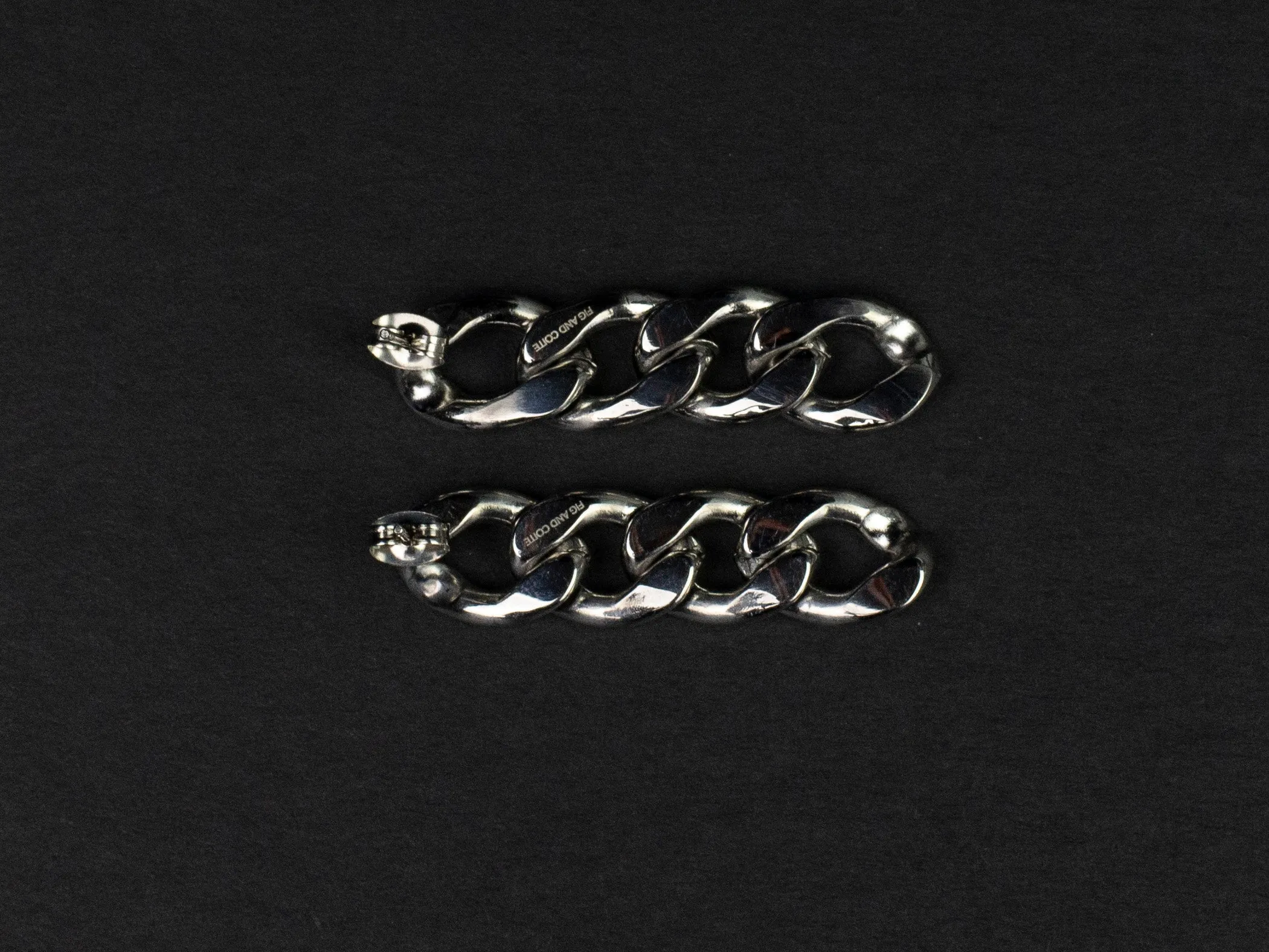 Silver chain link earrings