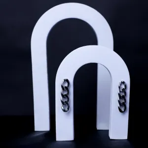 Silver chain link earrings