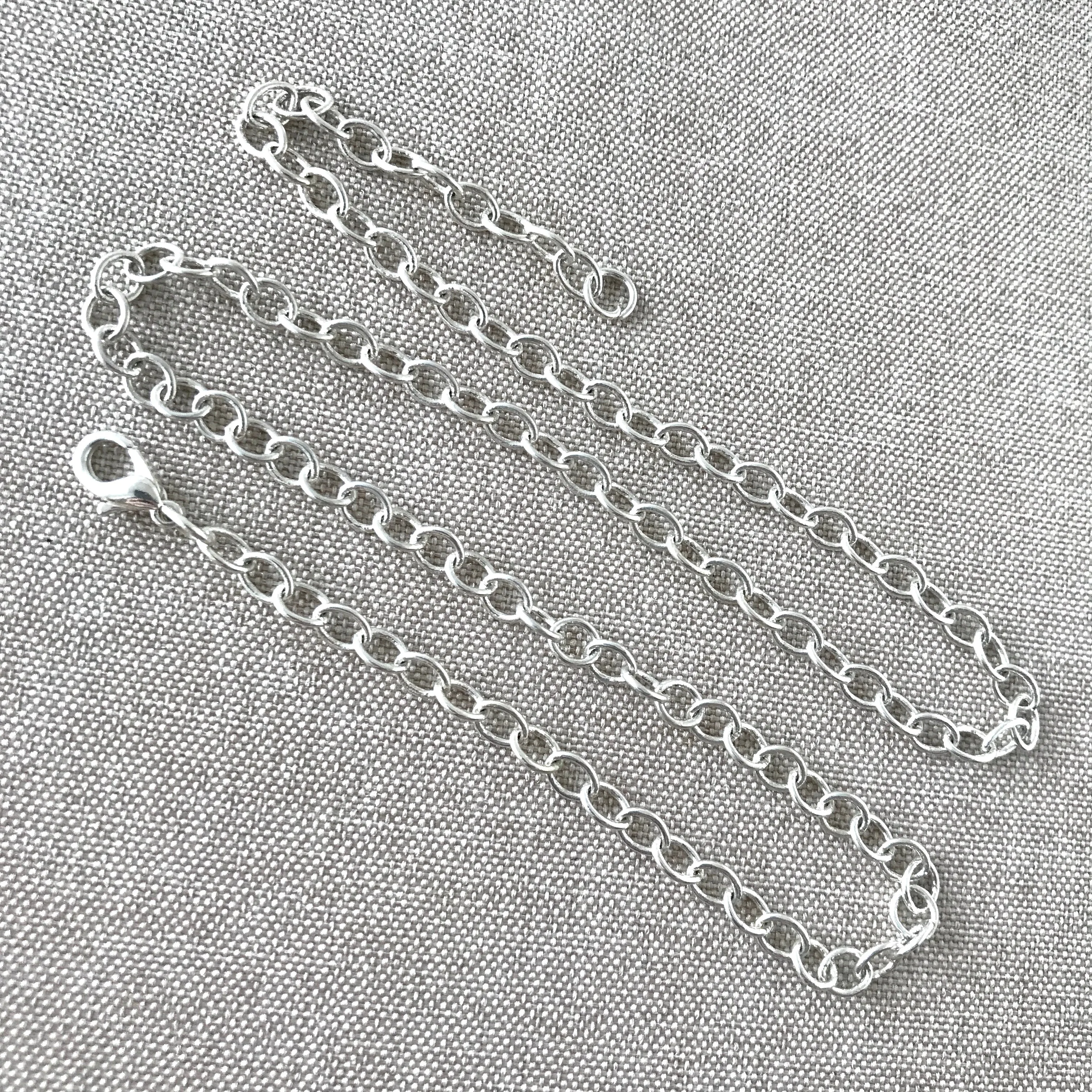 Silver Plated Large Link Cable Chain Necklace - Lobster Claw Clasp - 18 inch - 18" - Silver Plated - Package of 1 Necklace Chain