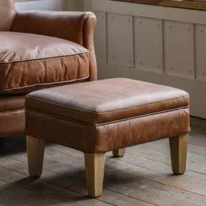 Sir Alfred Vintage Leather Footstool