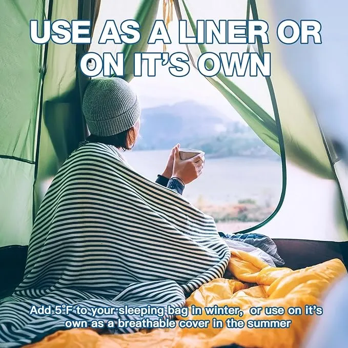 Sleeping Bag Liner, Adult Sleep Sack & Travel Sheets, Ultralight and Portable Camping Sheets - Suitable for Hotel, Camping, Hostels, Business Trips, Tanning, Bed, Backpacking