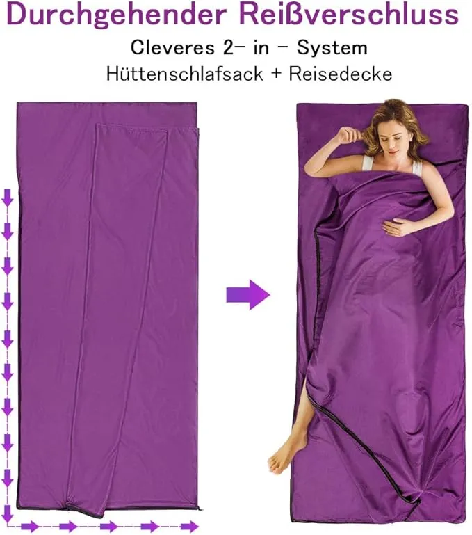 Sleeping Bag Liner,Travel Sheets & Adult Sleep Sack for Backpacking,Hotels & Hostels,Lightweight Single Camping Sleeping Bag Liners for Travel