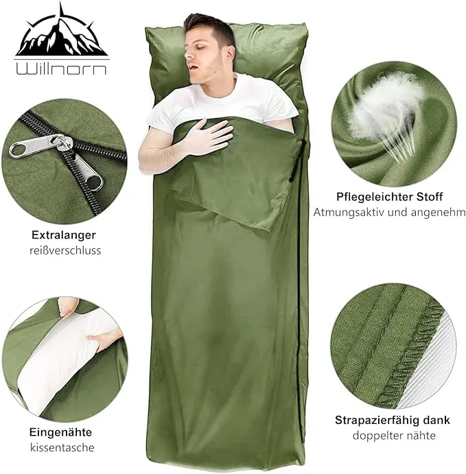 Sleeping Bag Liner,Travel Sheets & Adult Sleep Sack for Backpacking,Hotels & Hostels,Lightweight Single Camping Sleeping Bag Liners for Travel