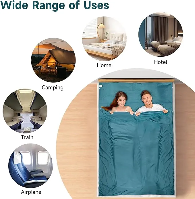 Sleeping Bag Liner,Travel Sheets & Adult Sleep Sack for Backpacking,Hotels & Hostels,Lightweight Single Camping Sleeping Bag Liners for Travel