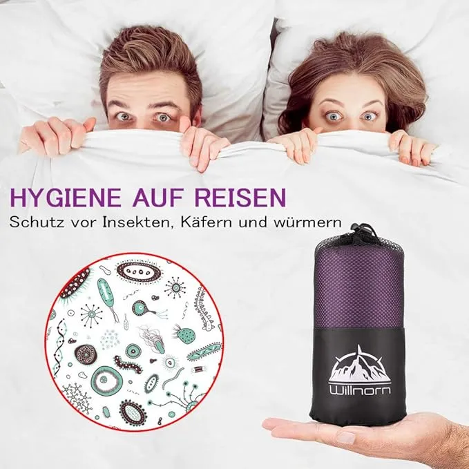 Sleeping Bag Liner,Travel Sheets & Adult Sleep Sack for Backpacking,Hotels & Hostels,Lightweight Single Camping Sleeping Bag Liners for Travel