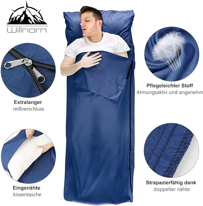 Sleeping Bag Liner,Travel Sheets & Adult Sleep Sack for Backpacking,Hotels & Hostels,Lightweight Single Camping Sleeping Bag Liners for Travel