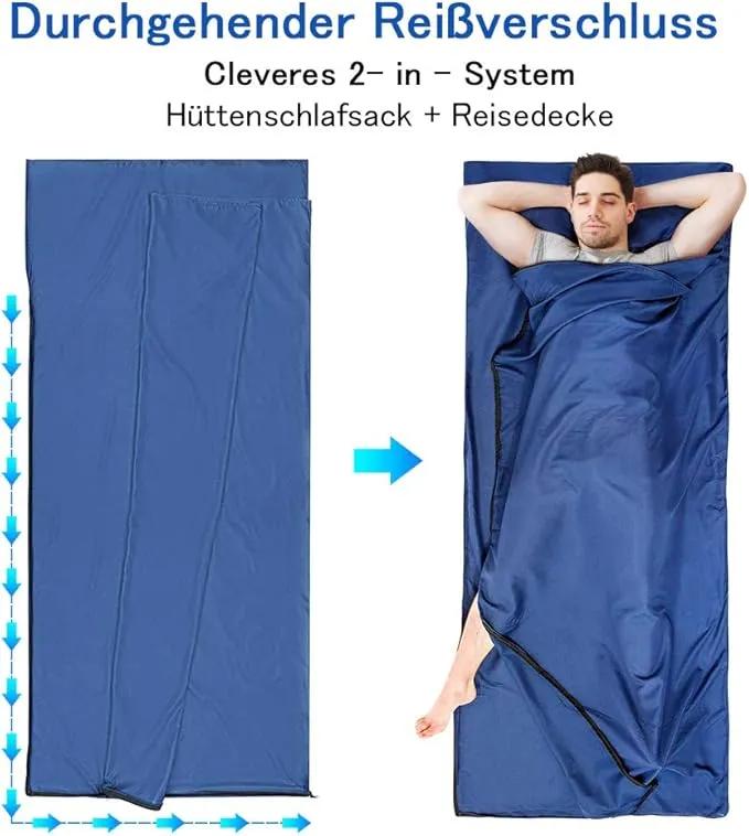 Sleeping Bag Liner,Travel Sheets & Adult Sleep Sack for Backpacking,Hotels & Hostels,Lightweight Single Camping Sleeping Bag Liners for Travel