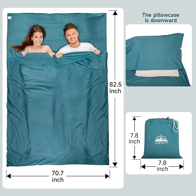 Sleeping Bag Liner,Travel Sheets & Adult Sleep Sack for Backpacking,Hotels & Hostels,Lightweight Single Camping Sleeping Bag Liners for Travel