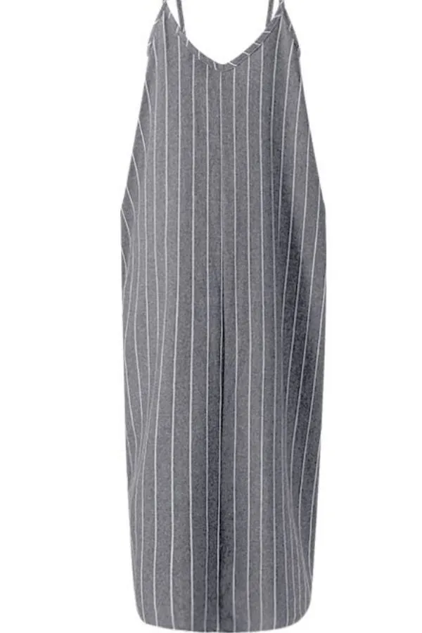 Sleeveless Stripe Printing Maxi Dress
