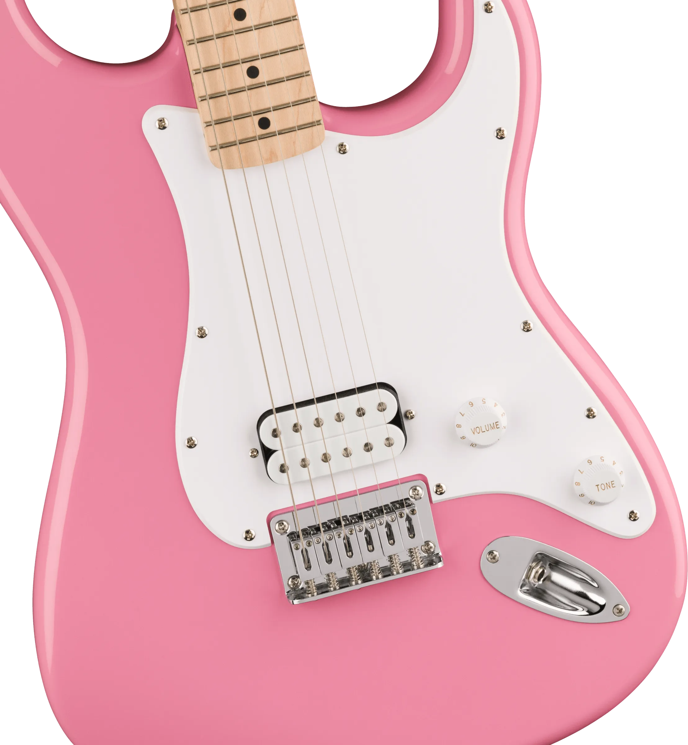 Squier Sonic Stratocaster HT H, Maple Fingerboard, White Pickguard, Flash Pink