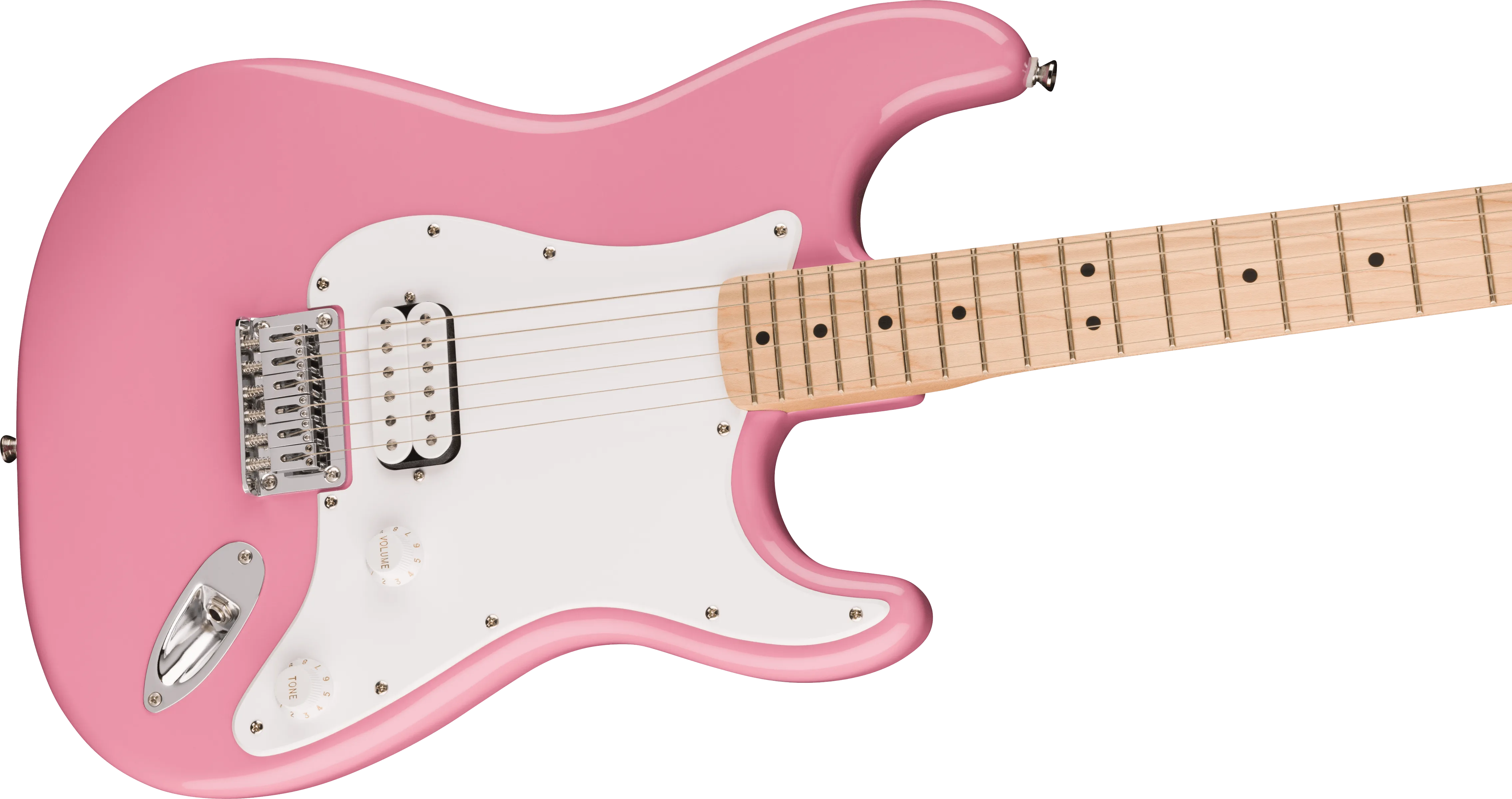 Squier Sonic Stratocaster HT H, Maple Fingerboard, White Pickguard, Flash Pink