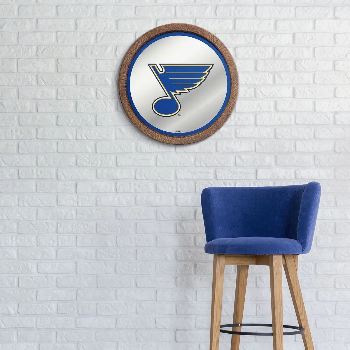 St. Louis Blues: Mirrored Barrel Top Wall Sign