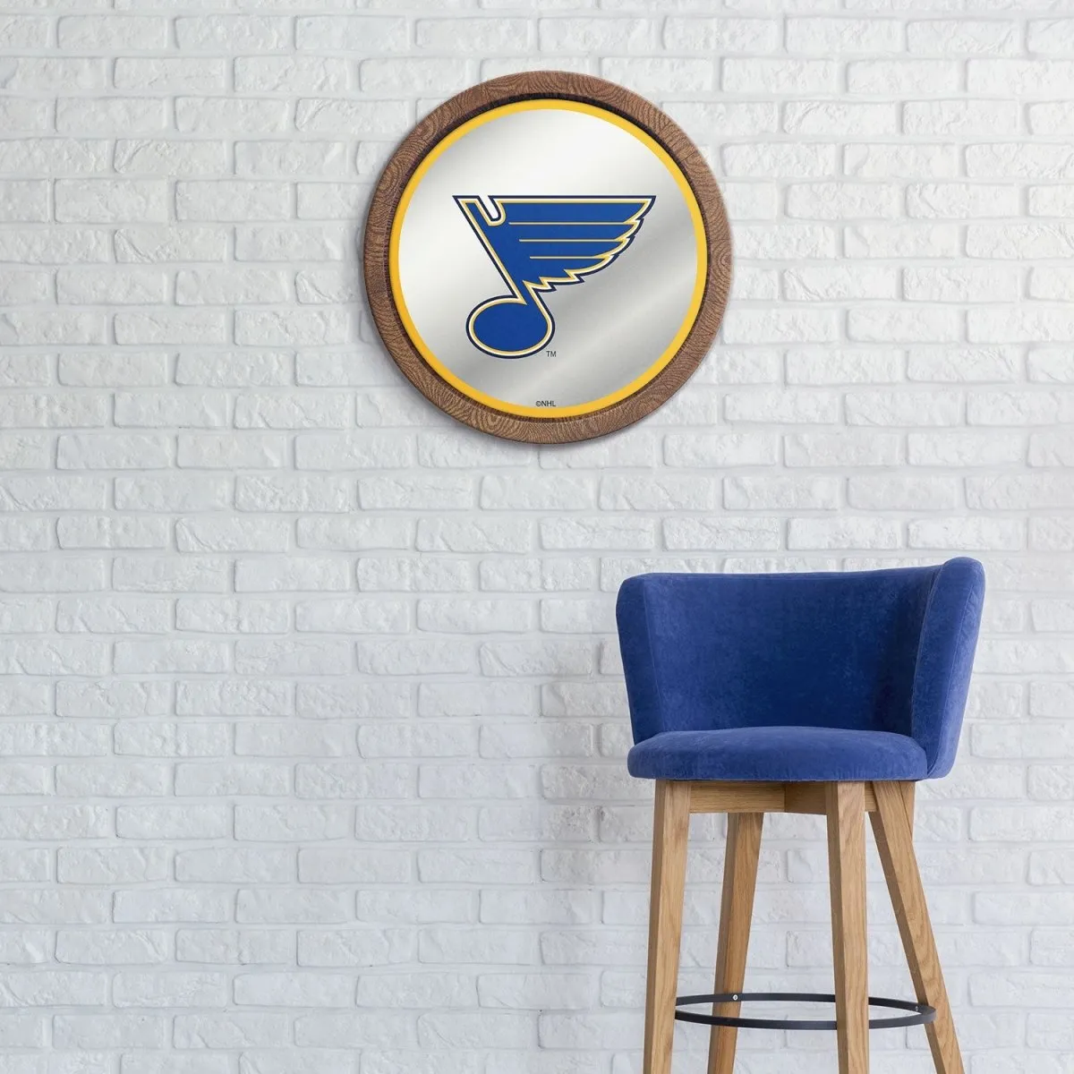 St. Louis Blues: Mirrored Barrel Top Wall Sign