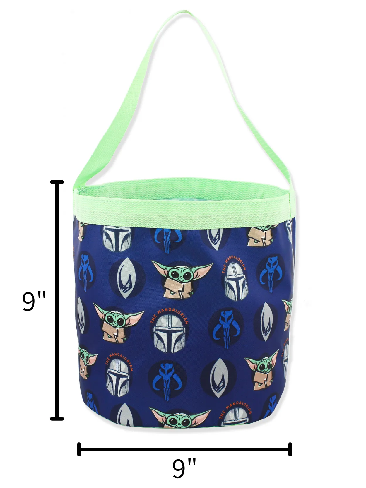 Star Wars Mandalorian Yoda Collapsible Nylon Basket Tote Bag
