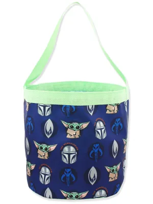 Star Wars Mandalorian Yoda Collapsible Nylon Basket Tote Bag