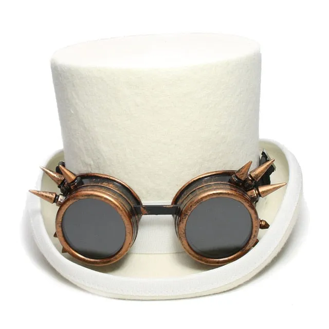 Steam Punk Top Hat With Copper Goggles