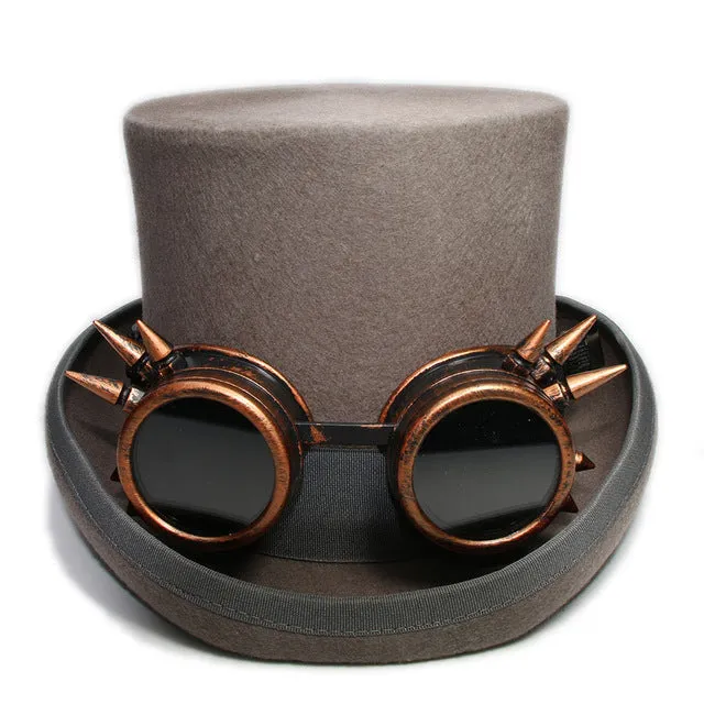 Steam Punk Top Hat With Copper Goggles