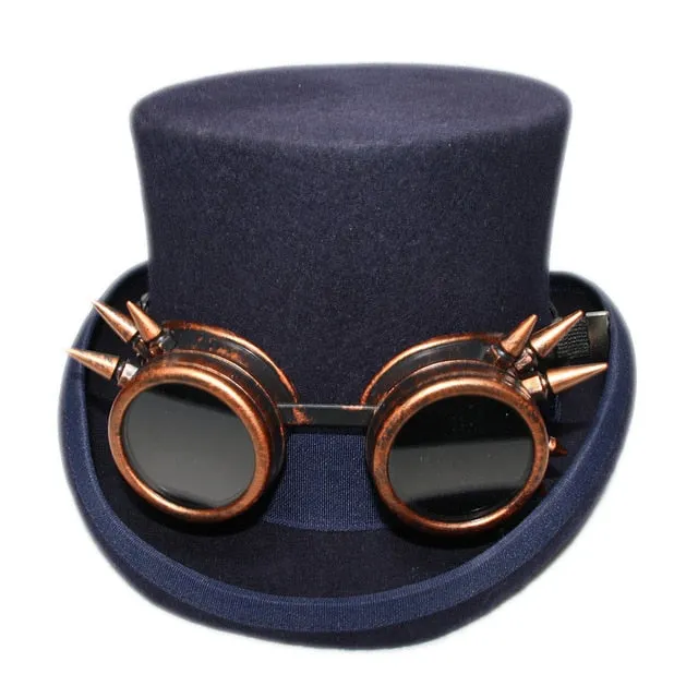 Steam Punk Top Hat With Copper Goggles