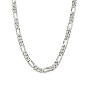 Sterling Silver 22" 9.2mm Italian Men's Figaro Link Chain
