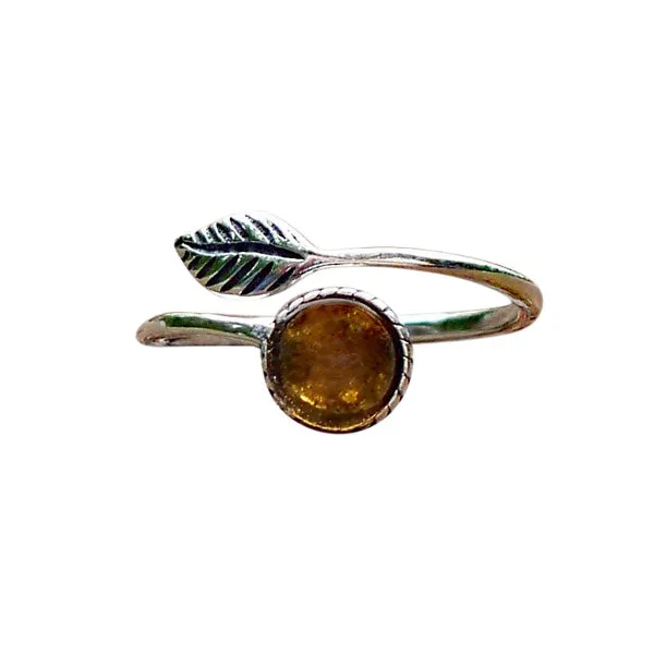 Sterling Silver Botanical Leaf Ring
