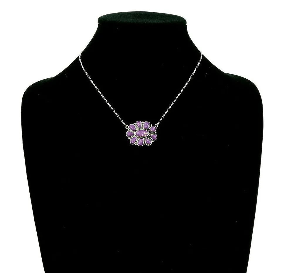 Stern Fashion Link Chain Necklace With Cluster Pendant