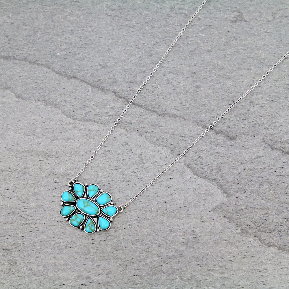 Stern Fashion Link Chain Necklace With Cluster Pendant