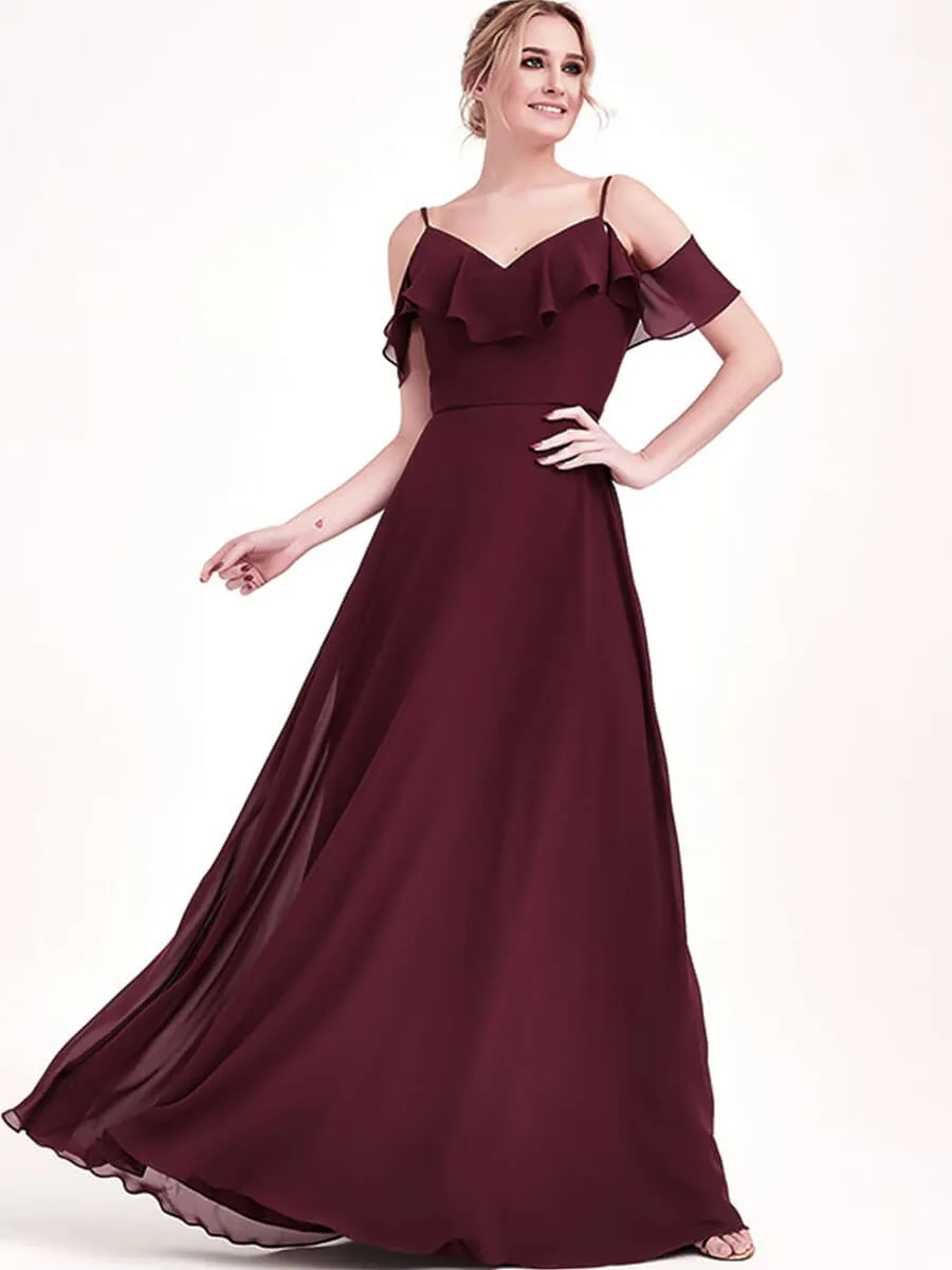 Stormy 1 Of 3 Ways Chiffon Convertible Bridesmaid Gown with Sleeve