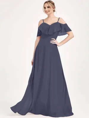 Stormy 1 Of 3 Ways Chiffon Convertible Bridesmaid Gown with Sleeve