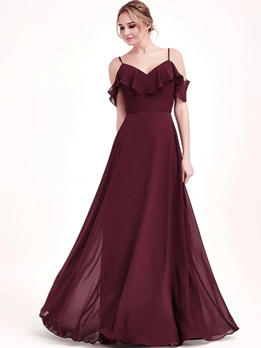 Stormy 1 Of 3 Ways Chiffon Convertible Bridesmaid Gown with Sleeve