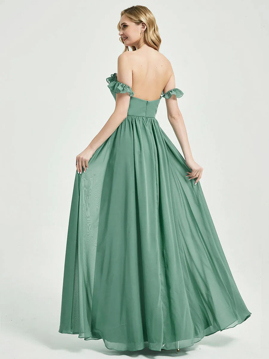 Stormy 3 In 1 Detachable Straps Convertible Chiffon Bridesmaid Dress