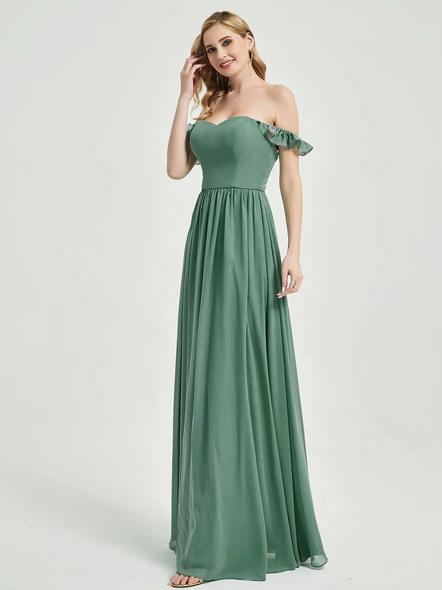 Stormy 3 In 1 Detachable Straps Convertible Chiffon Bridesmaid Dress