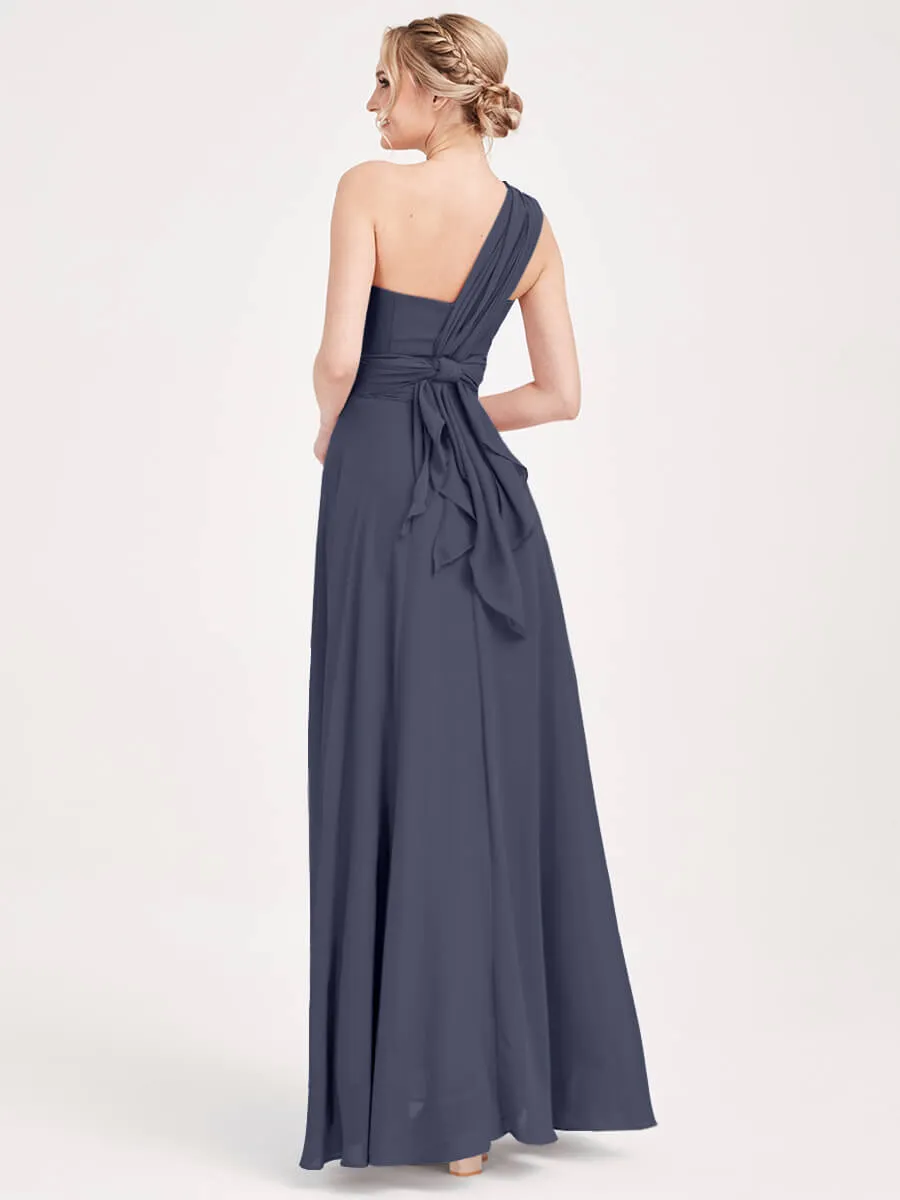 Stormy Convertible Chiffon Bridesmaid Dress Wrap Floor Length Gown
