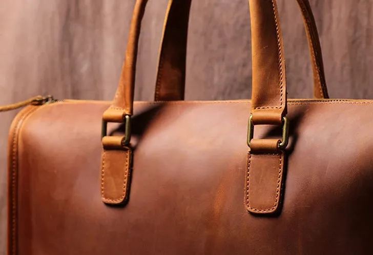 Stylish Full-Grain Leather Bag for Laptops and Documents - 14 inches