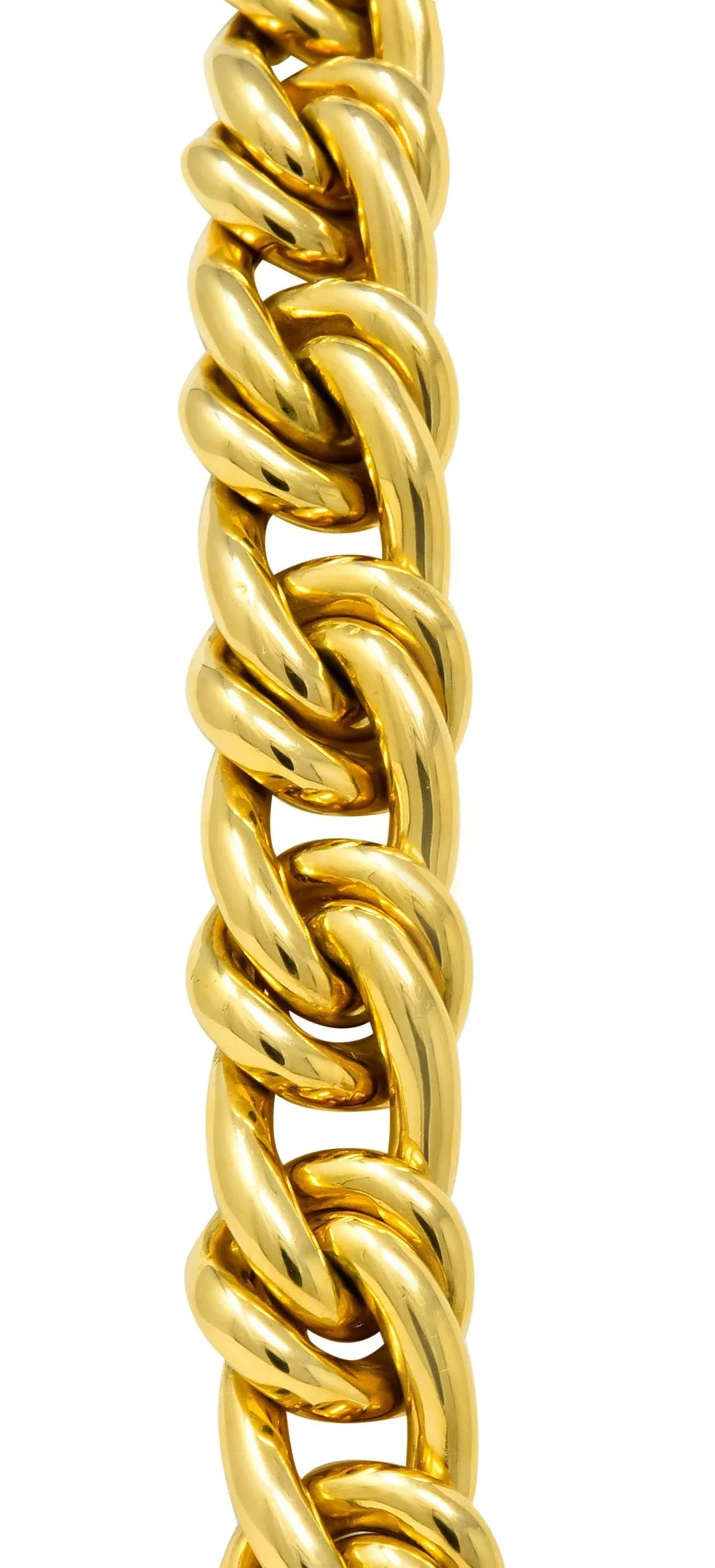 Substantial Tiffany & Co. Vintage 18 Karat Gold 30 Inch Curbed Link Necklace