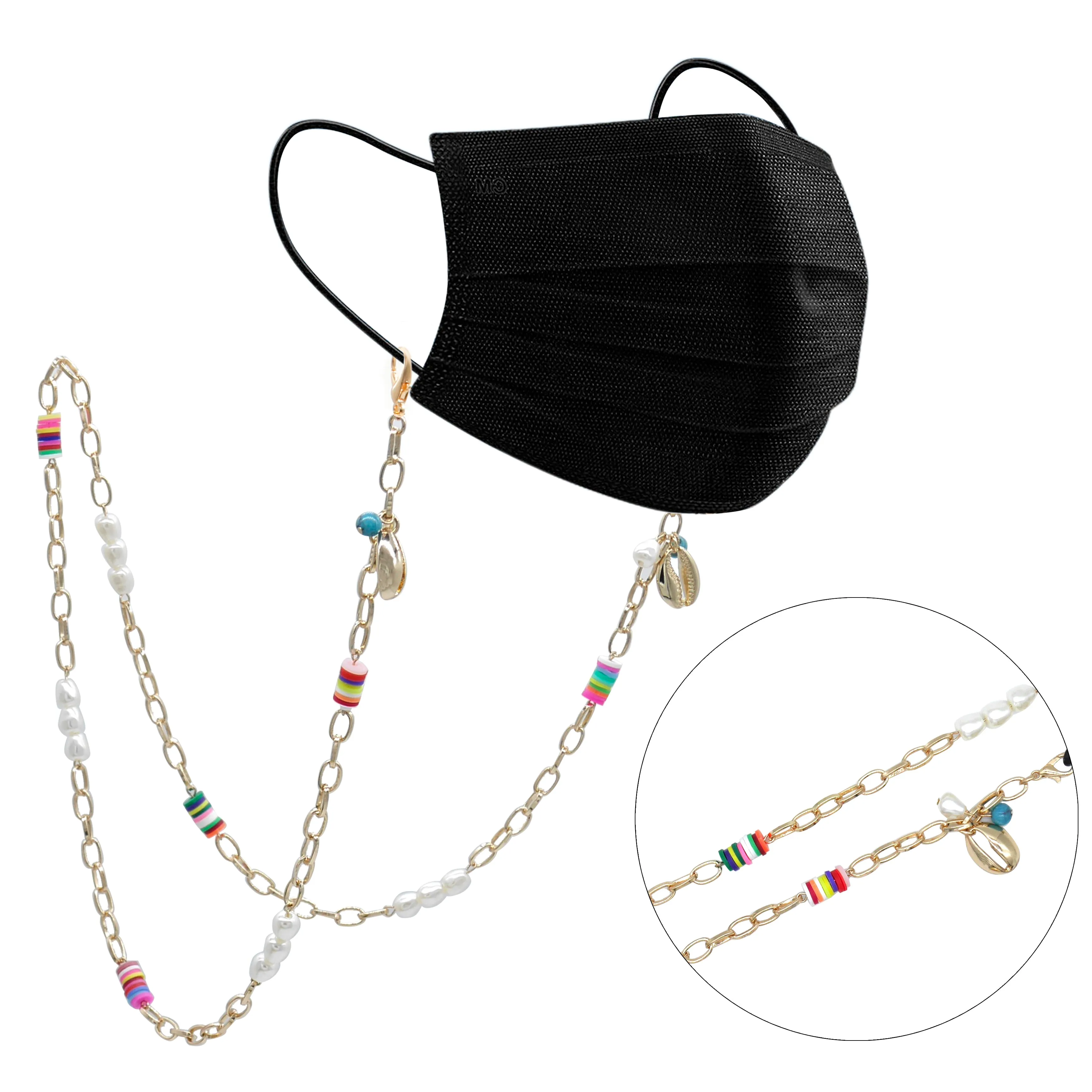 sunglasses chains & masks chains - beads & shells