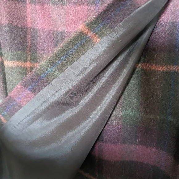 Talbots vintage plaid midi wrap skirt wool blend sz 14