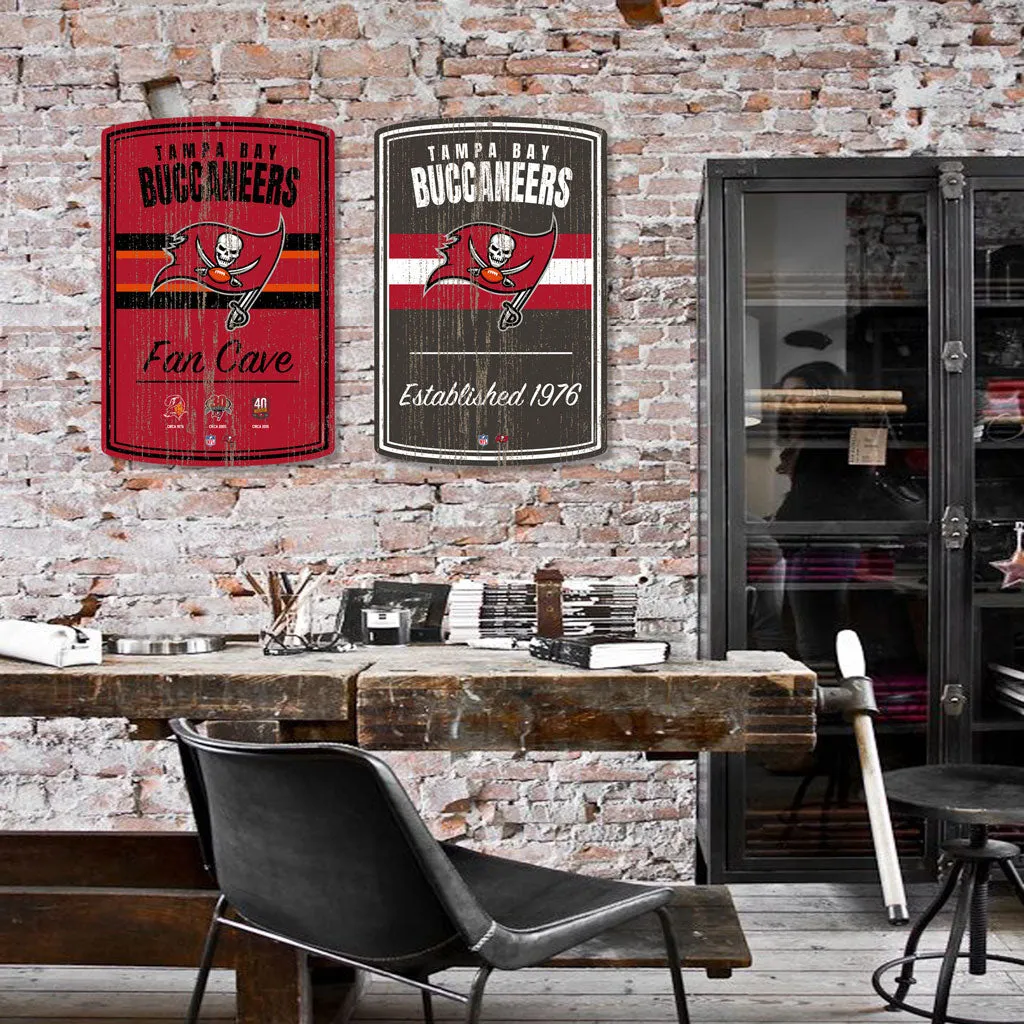 Tampa Bay Buccaneers 16x23 2 pack Established Faux Wood Wall Signs