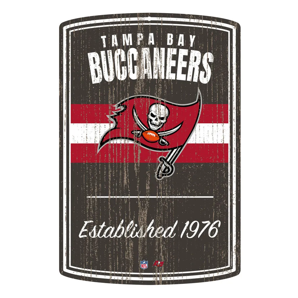 Tampa Bay Buccaneers 16x23 2 pack Established Faux Wood Wall Signs