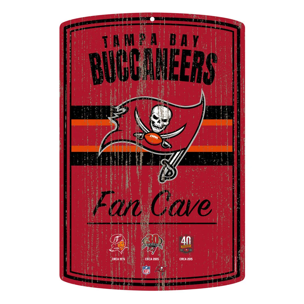 Tampa Bay Buccaneers 16x23 2 pack Established Faux Wood Wall Signs