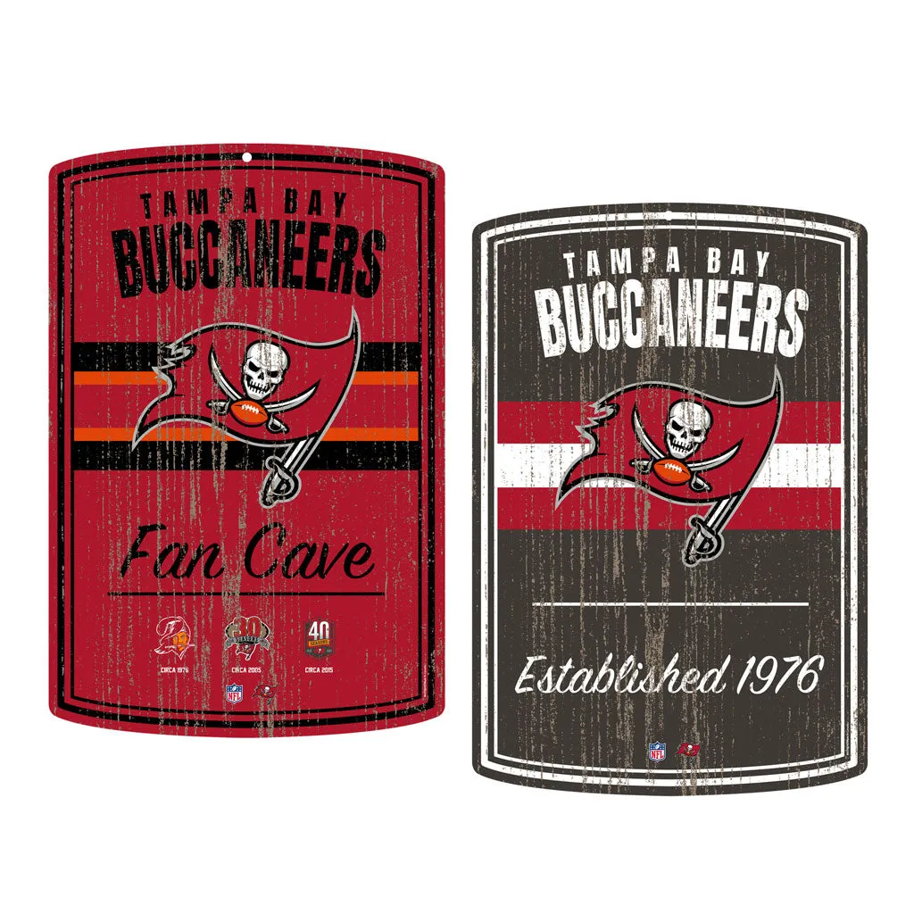Tampa Bay Buccaneers 16x23 2 pack Established Faux Wood Wall Signs