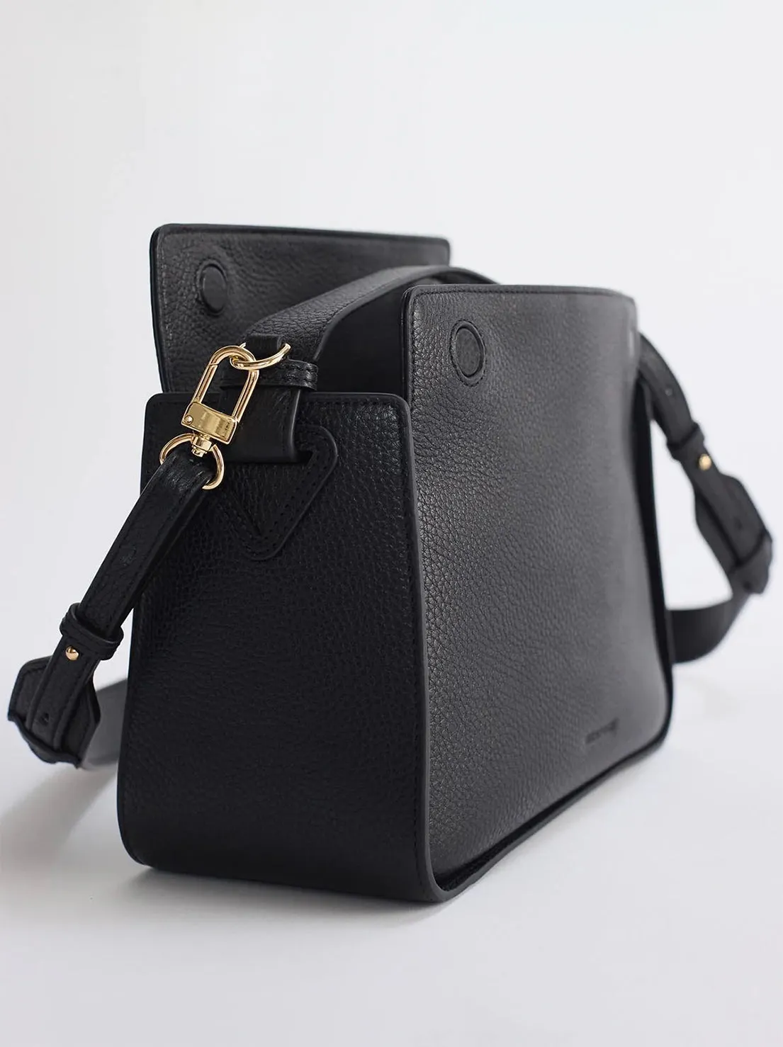The Horse - Clementine Bag - Black Pebbled Leather with Gold