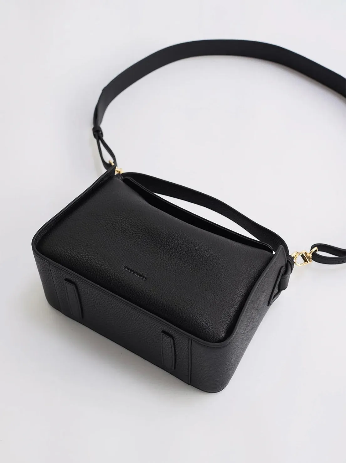 The Horse - Clementine Bag - Black Pebbled Leather with Gold