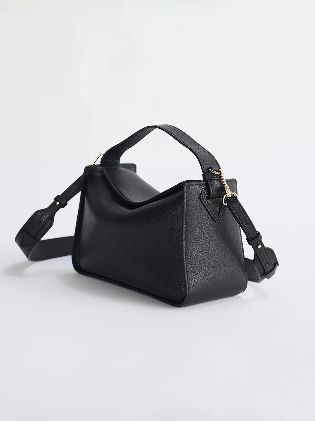 The Horse - Clementine Bag - Black Pebbled Leather with Gold