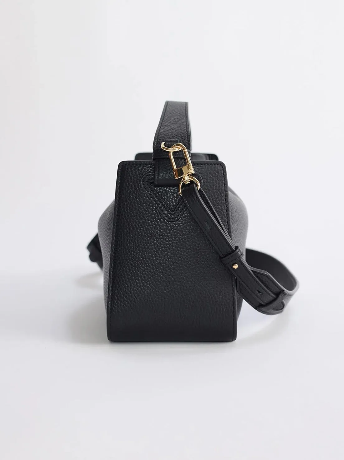 The Horse - Clementine Bag - Black Pebbled Leather with Gold
