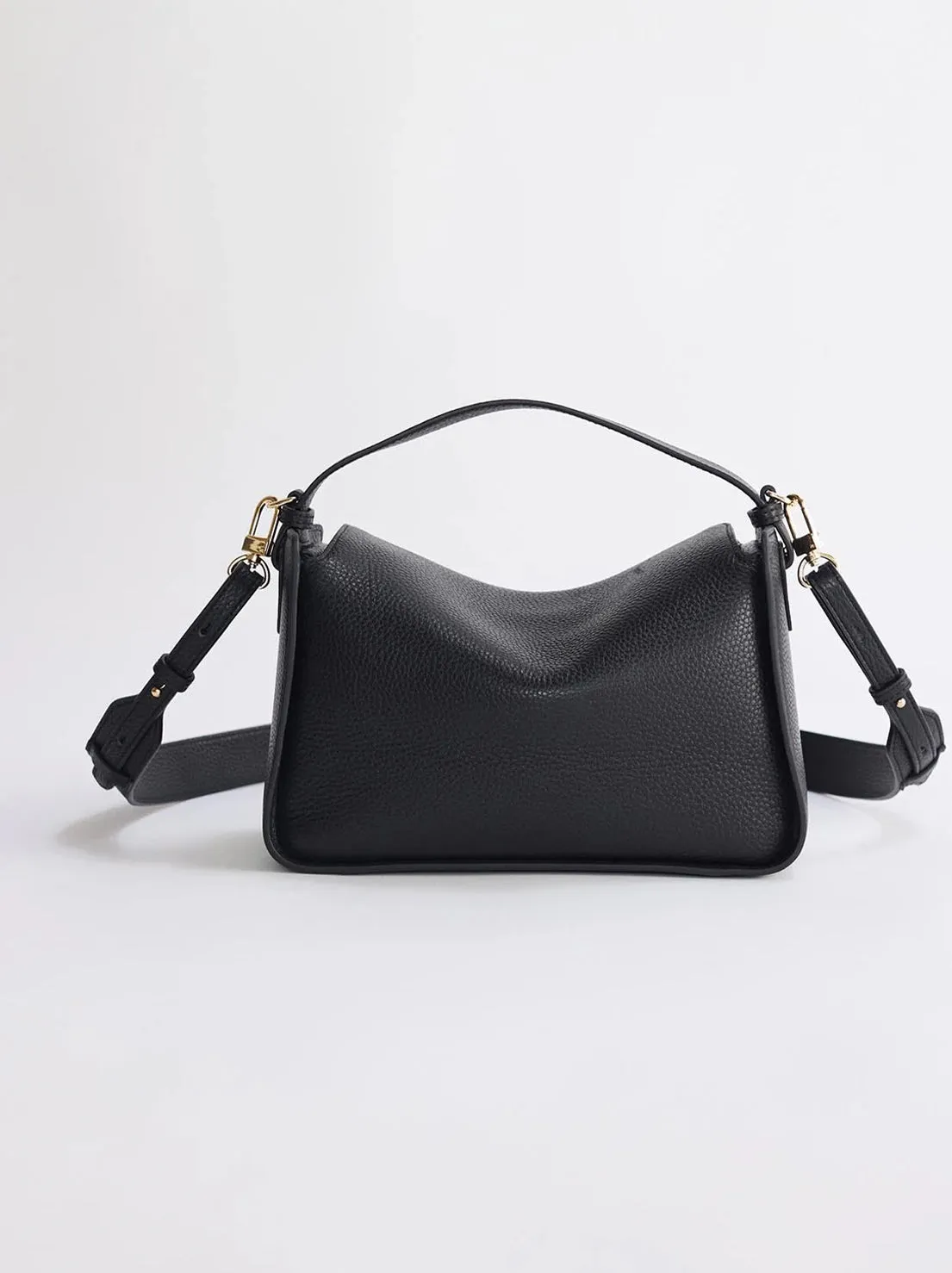 The Horse - Clementine Bag - Black Pebbled Leather with Gold