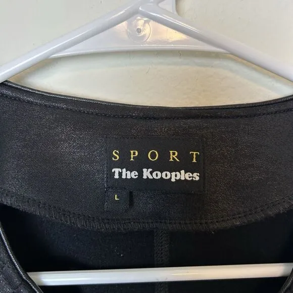 The Kooples Sport Jacket Women's Large Black Quilted Moto Bikercore Classic Zip