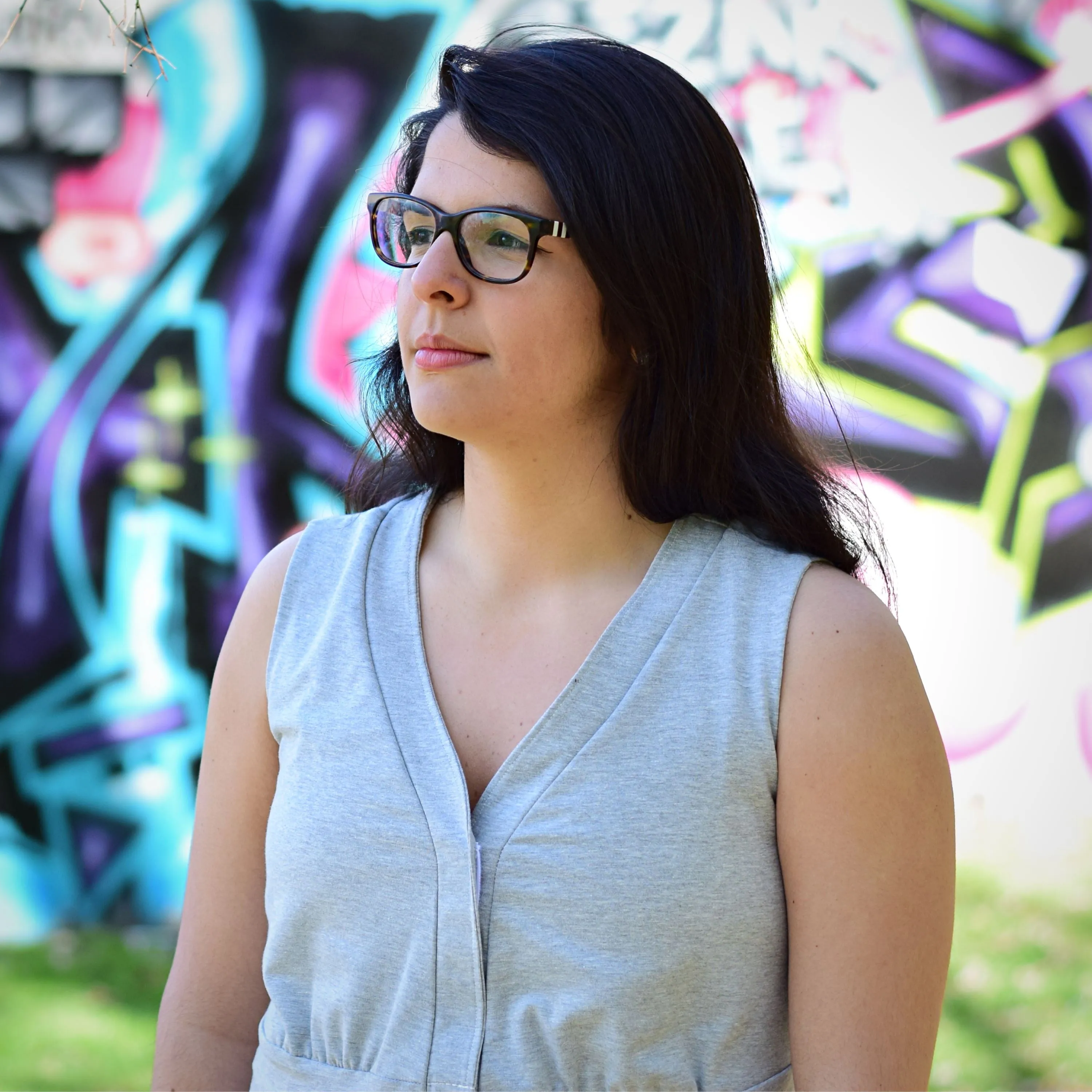The Original Mastectomy Drain Pocket Top - Gray