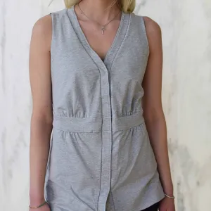 The Original Mastectomy Drain Pocket Top - Gray