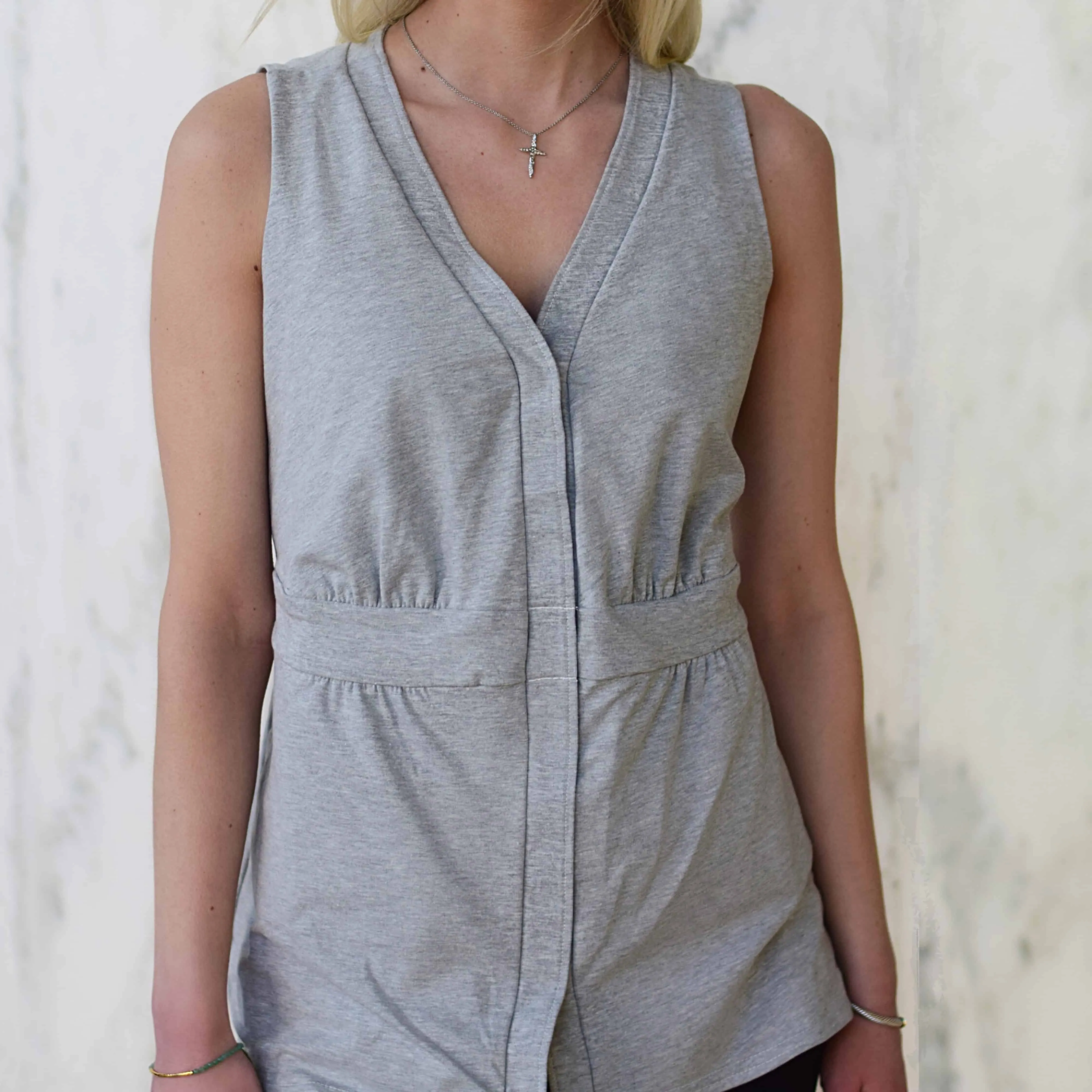 The Original Mastectomy Drain Pocket Top - Gray